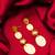 gold-plated multi-disc drop earrings with stone