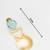 gold-plated drop earrings with aqua blue stone and disc pendant