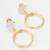 gold-plated hoop drop earrings with stone stud top