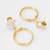 gold-plated hoop drop earrings with stone stud top
