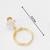 gold-plated hoop drop earrings with stone stud top