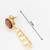 gold-plated spiral coil drop earrings with oval stone stud top