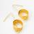 gold-plated textured cylindrical scroll hoop earrings with hook closure