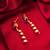 gold-plated spiral coil drop earrings with oval stone stud top