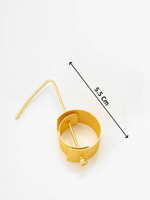 gold-plated textured cylindrical scroll hoop earrings with hook closure 4