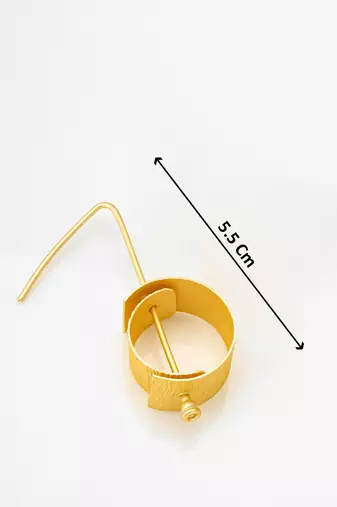 gold-plated textured cylindrical scroll hoop earrings with hook closure