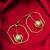 gold-plated octagon frame drop earrings with green stone