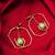 gold-plated octagon frame drop earrings with green stone