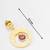 gold-plated textured circular hoop drop earrings with stone