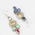  mint green earrings with red accents in silver-gold tone