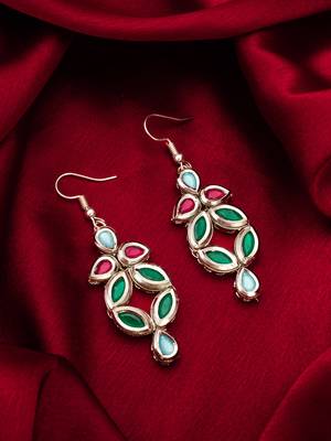 multicolour stone-set silver-tone chandelier drop earrings 4