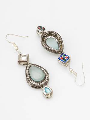 blue kundan drop earrings 3