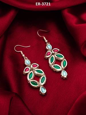 multicolour stone-set silver-tone chandelier drop earrings 5