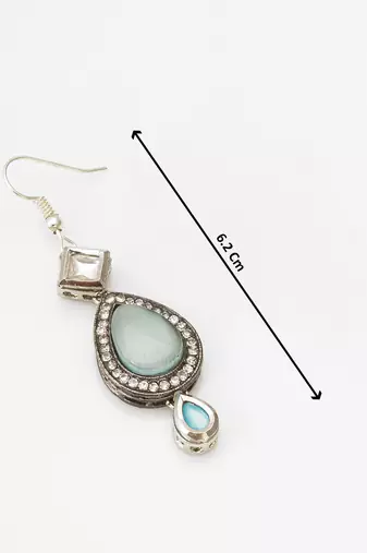 blue kundan drop earrings