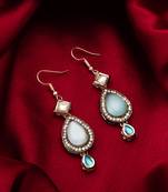 blue kundan drop earrings