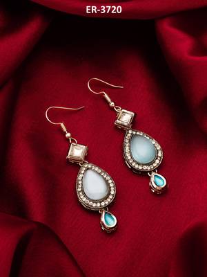 blue kundan drop earrings 5