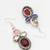 pink and maroon stone drop earrings
