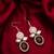 pink and maroon stone drop earrings