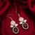 pink and maroon stone drop earrings