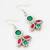 green and red kundan drop earrings