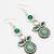 green kundan drop earrings with stone