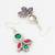 green and red kundan drop earrings