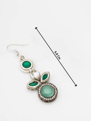 green kundan drop earrings with stone 4