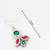 green and red kundan drop earrings