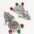 oxidized multicolor stone chandlier drop earrings