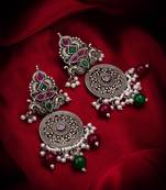 oxidized multicolor stone chandlier drop earrings