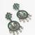 peacock design oxidized chandbali earrings with stones