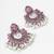 pink stone oxidized chandbali earrings with pearl drops
