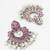 pink stone oxidized chandbali earrings with pearl drops