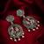 peacock design oxidized chandbali earrings with stones