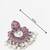 pink stone oxidized chandbali earrings with pearl drops