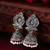 floral oxidized jhumka earrings with stones