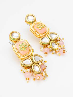 elegant kundan drop earrings with stone 2
