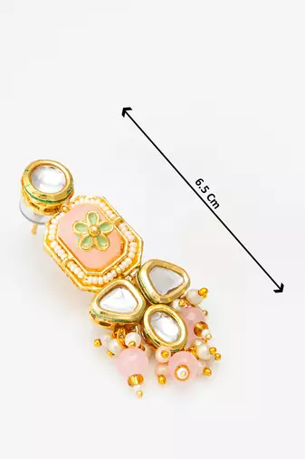 elegant kundan drop earrings with stone