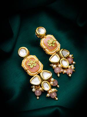 elegant kundan drop earrings with stone 5