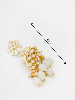 classic kundan jhumka earrings with bead drops 4