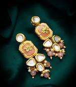 elegant kundan drop earrings with stone