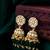 kundan jhumka earrings with green bead