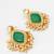 green stone kundan jhumka earrings with pearl
