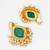 green stone kundan jhumka earrings with pearl