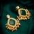 green stone kundan jhumka earrings with pearl
