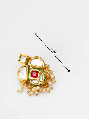 classic kundan drop earrings with pearl cluster 4