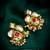 classic kundan drop earrings with pearl cluster