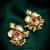 classic kundan drop earrings with pearl cluster