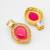 Pink stone stud kundan earrings with ad