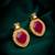 Pink stone stud kundan earrings with ad